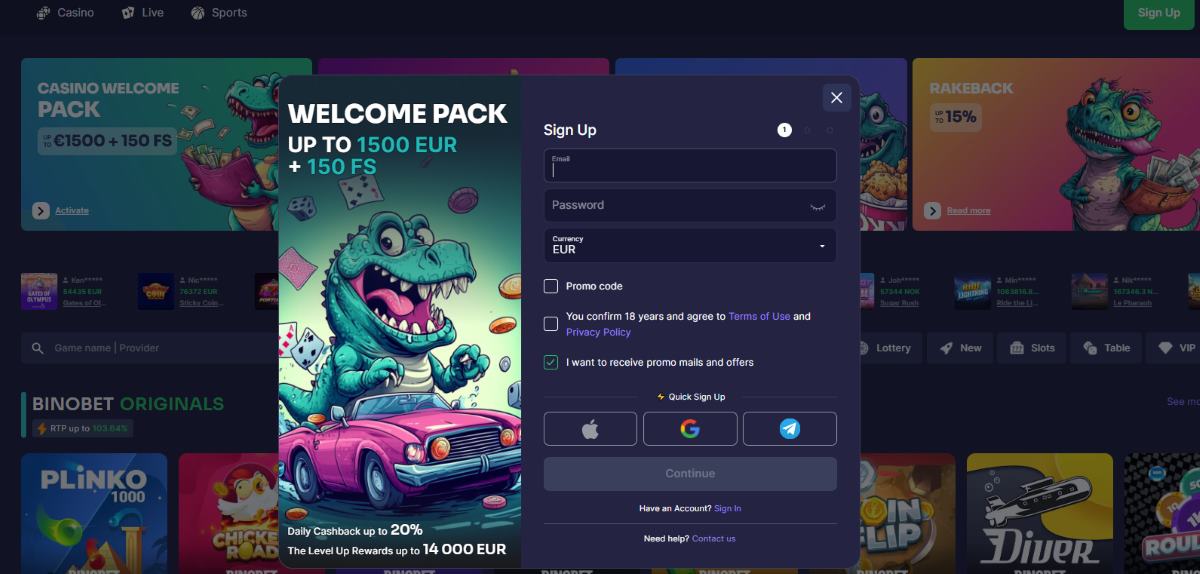 hoe activeer je de bino bet casino welkomstbonussen stap voor stap