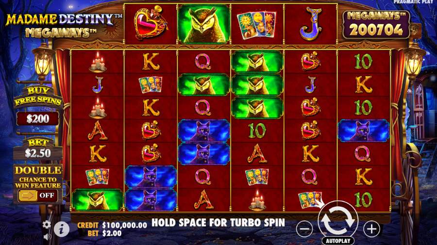 spelspecificaties van madame destiny megaways